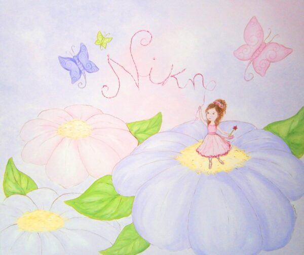 Original wall art painting for girls Fairy ballet dancer DPP066