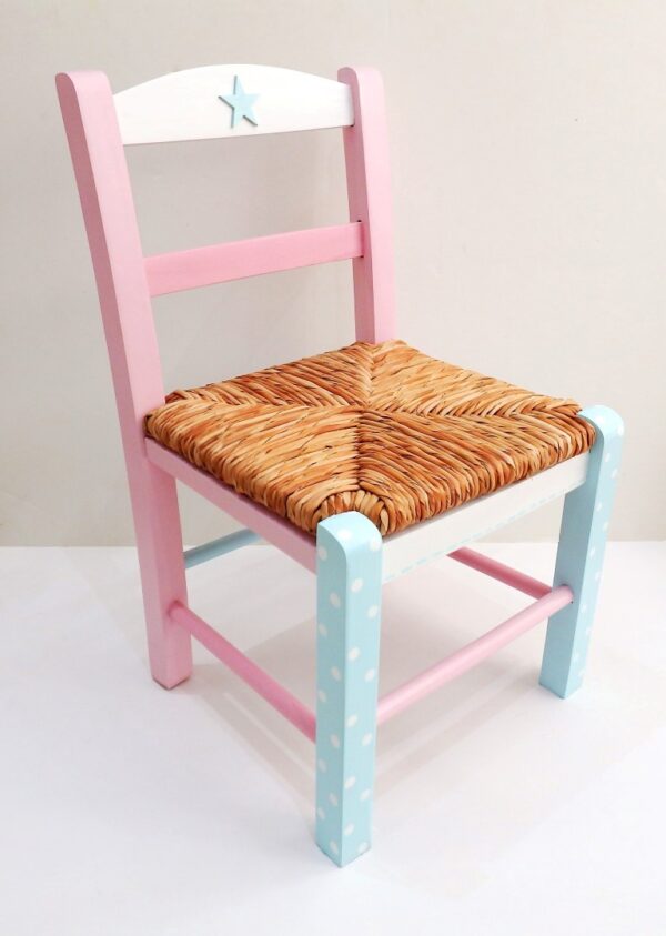 Kids’ chair Star in Pink & Mint DE031