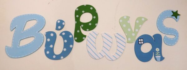 Nursery wall art wooden letters & names for boys  - ZG084