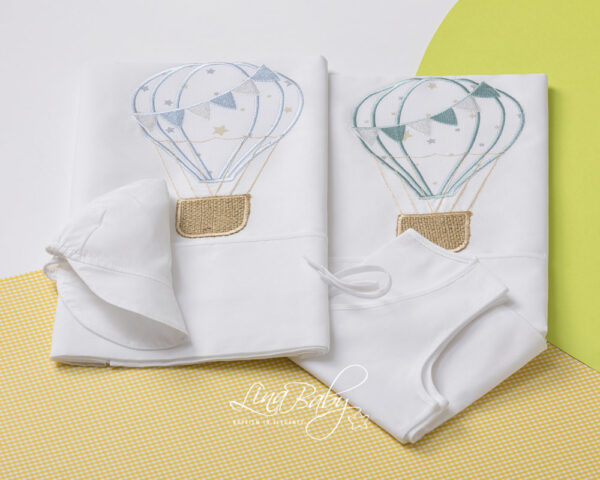 Christening sheets & Underwear for baby boys Hot Air Balloon 1380