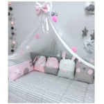 Nursery crib set sugar family pink SVK005